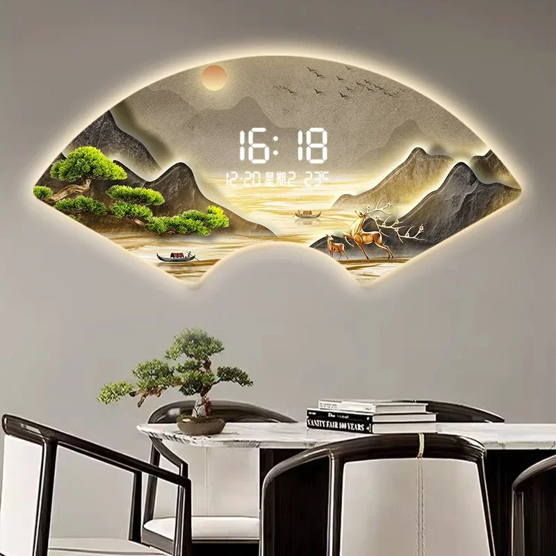 Temperature Date Wall Clock Silent Nordic Items Living Room Wall Clock Led Light Bedroom Modern Relojes De Pared Home Decor