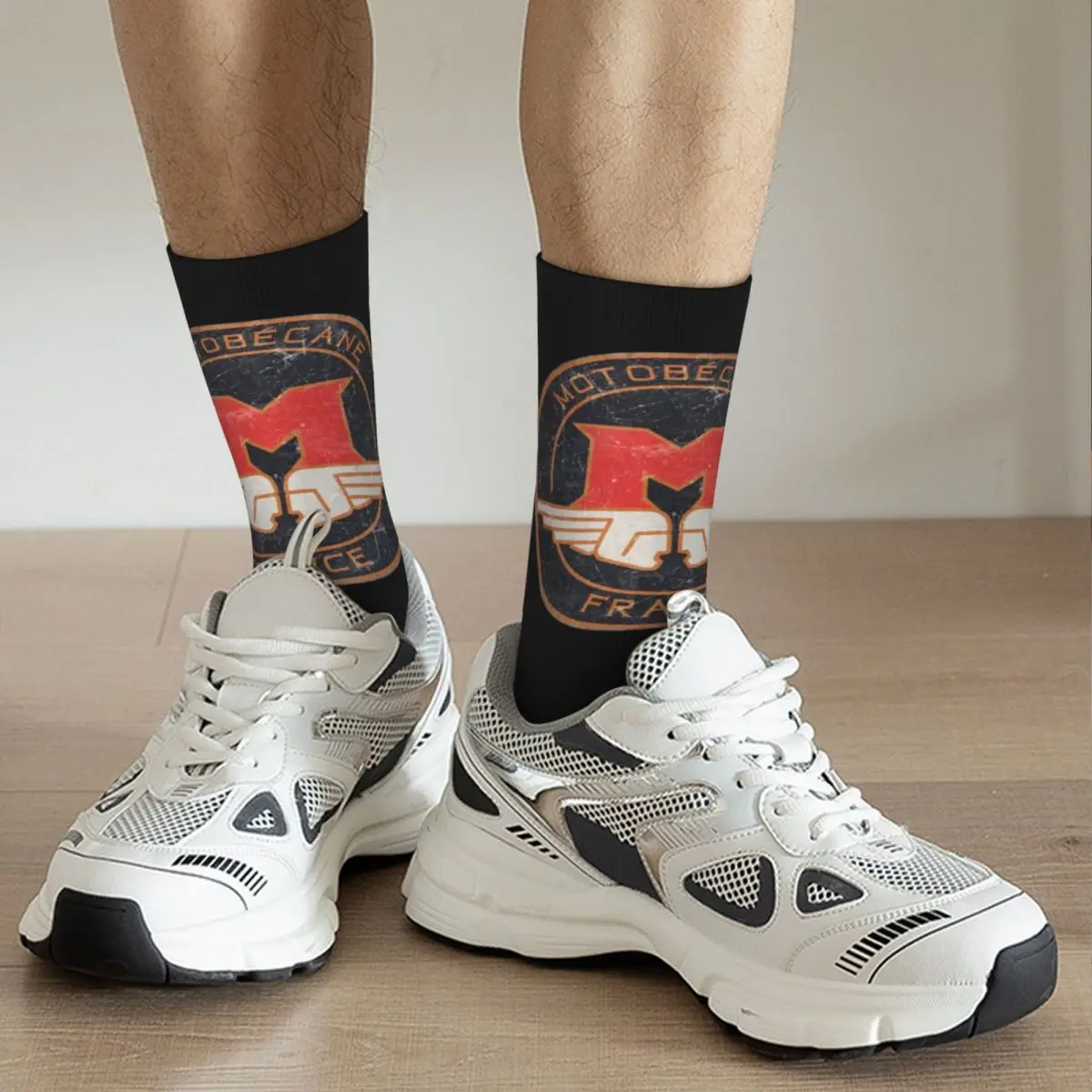 MOTOBECANE . Retro Badge Socks Harajuku Super Soft Stockings All Season Long Socks Accessories for Unisex Christmas Gifts
