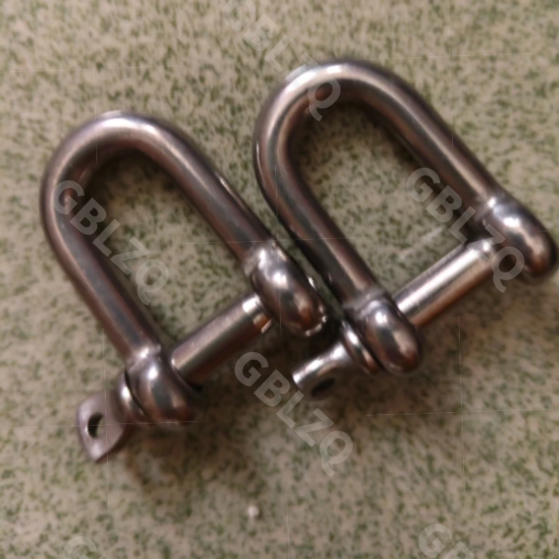 304 Straight D Shackle Short Stainless Steel Breaking D Rigging Shackle Hooks boat rigging hardware M4-M38