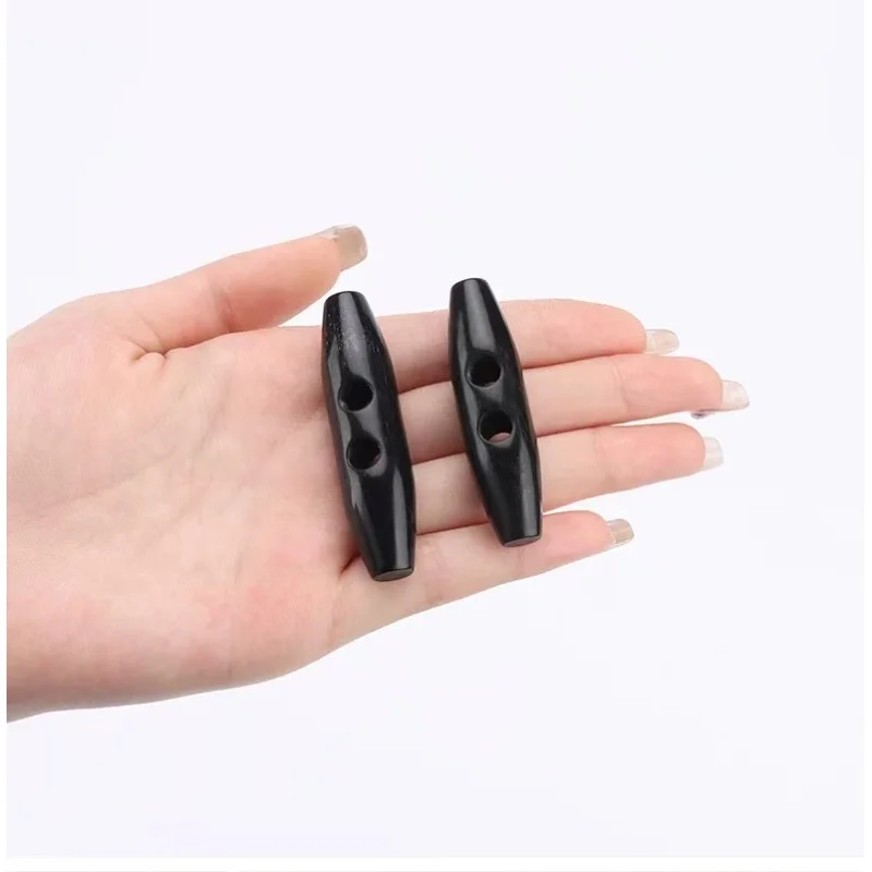 10pcs 30/40mm 7 color Natural Wood Toggle Horn Buckles Wooden Buttons Sewing Crafts for Overcoat Handmade Oval Stopper Button view 5