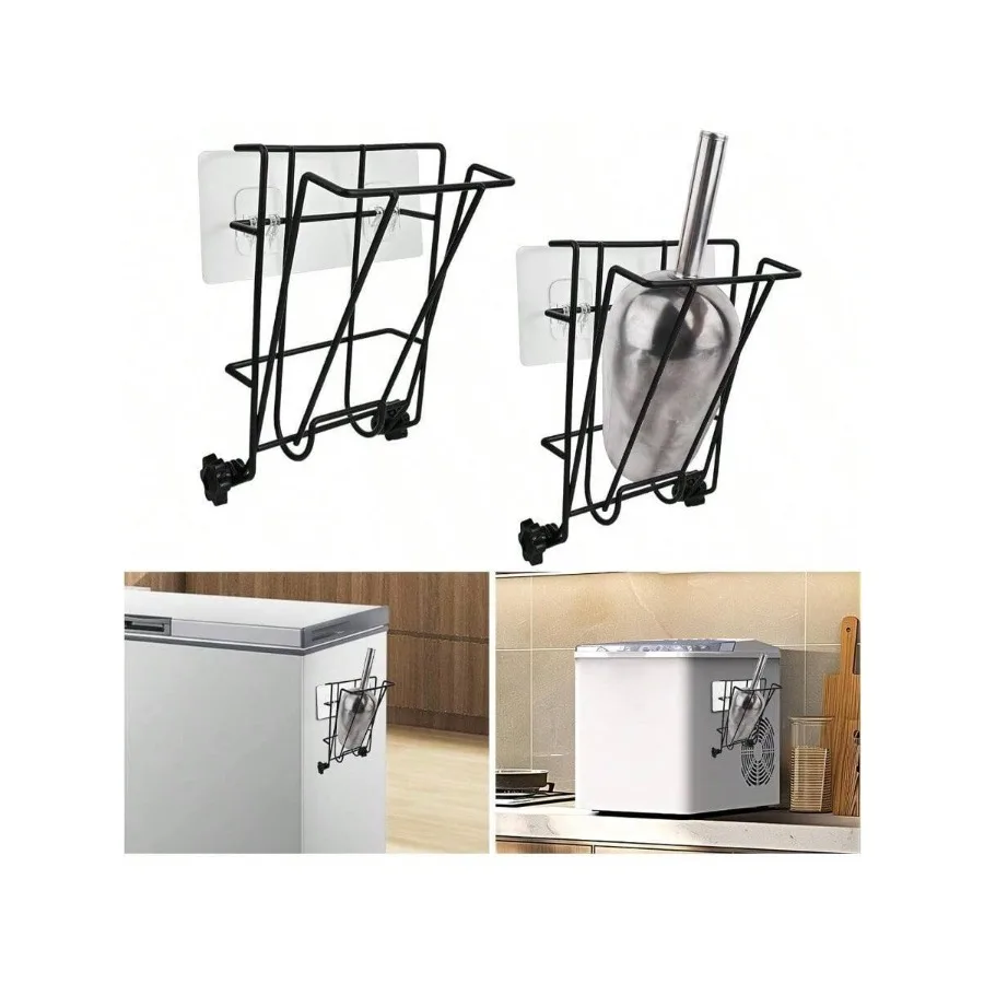 

2PCS Ice Scoop Holder Foldable Powerful Adsorption Ice Scoop Holder For Ice Machine Large Capacity Ice Maker Scoop Holder Nice