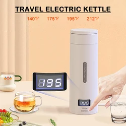 Portable Electric Kettle For Travel Stainless Steel Mini Kettle Electric Water Bottle Thermal Cup For Tea Coffee Boil Hot Water