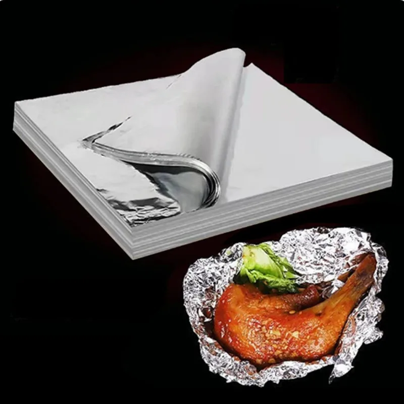 100 Sheets of Tin Paper High-temperature Resistant Aluminum Foil Paper Air Fryer Oven Special Food Grade Material Barbecue Paper