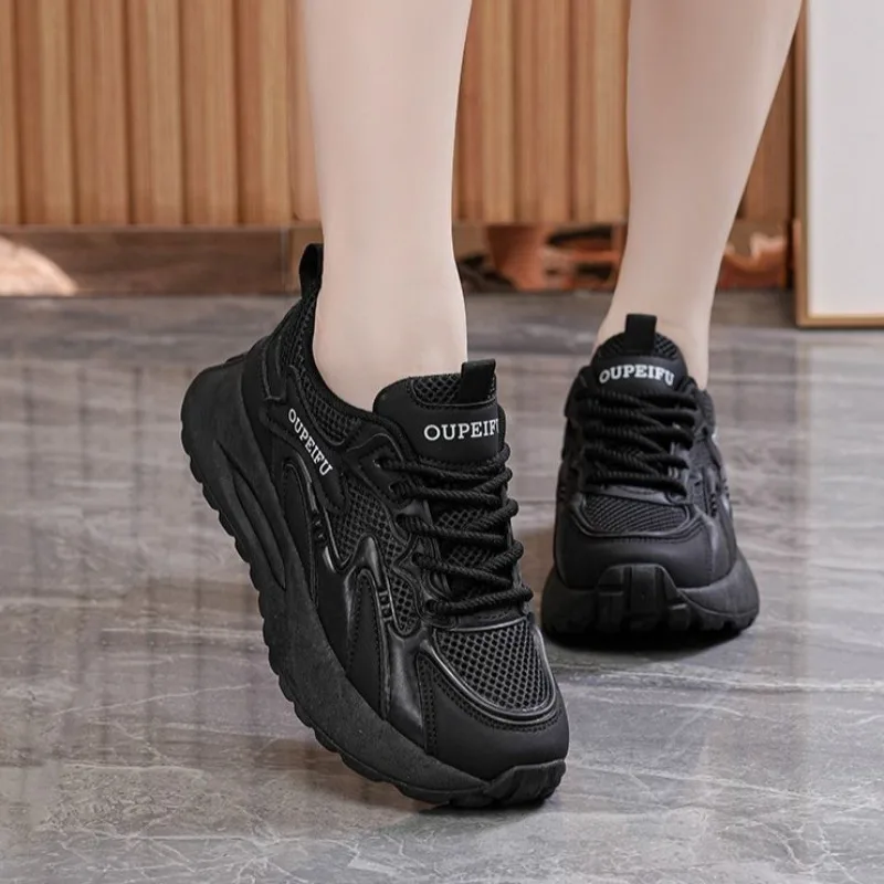 

Outdoor Fitness Casual Sneakers Thick Soles Breathable Women Mesh Shoes Fashion Jogging Trainers Woman Sports Walking Shoes New