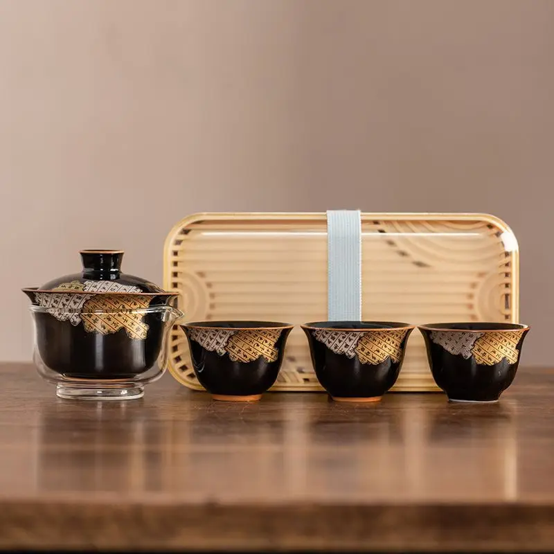 Upscale Tea Sets Ceramic Kung Fu Teaset Teacup Porcelain Service Gaiwan Tea Cups Mug of Tea Ceremony Teapot