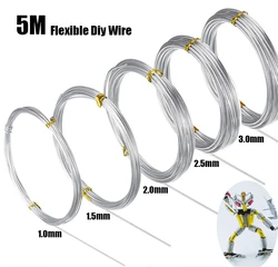 5m Flexible Aluminum Wire 1/1.5/2/2.5/3mm Anadized Aluminum Wire Soft DIY Jewelry Craft Versatile Painted Aluminium Metal Wire