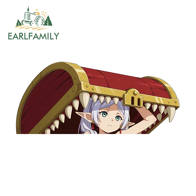 EARLFAMILY Box Frieren Fine Decal Graffiti Design Windshield Bumpers Decals Vinyl Sunscreen Car Wiper Door Window Stickers