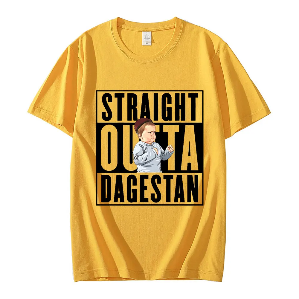 Hasbulla Fighting Meme T-shirt Straaight Outta Dagestan Mini Khabib Blogger Graphic Print T Shirt Men Women Cotton T-shirts Tops