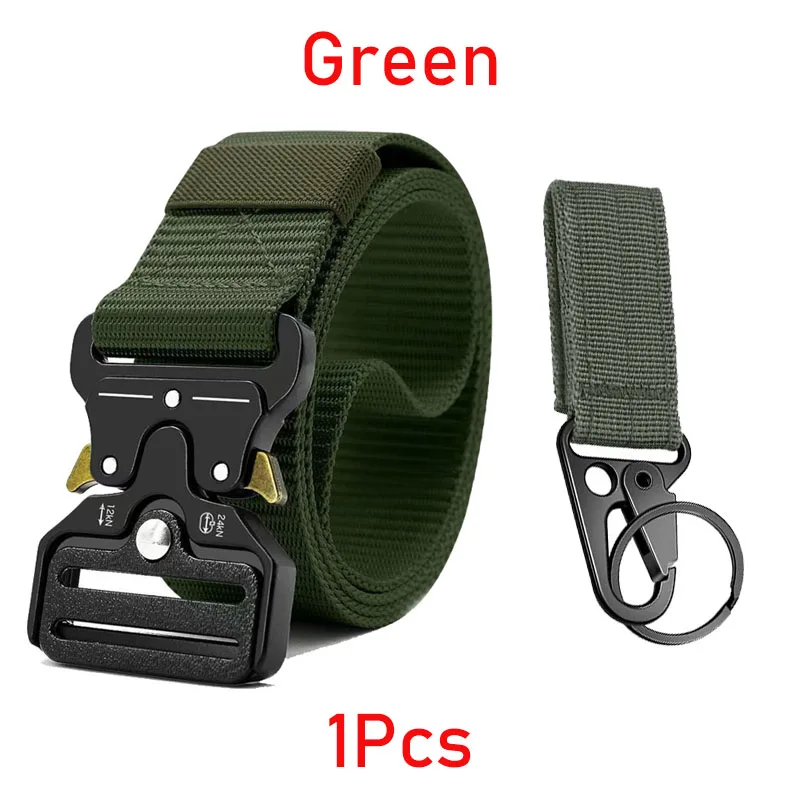 Vielseitiger taktischer Gürtel für Herren, Outdoor-Jagd-Taktikgürtel, Red Ear Training, 1100D Nylon, geflochtener Freizeitgürtel mit Canvas-Schnalle für Herren
