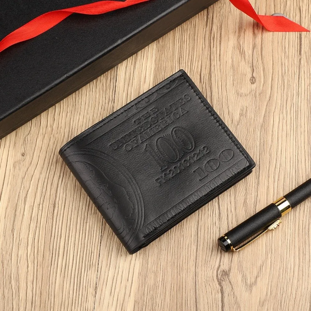 Vintage 100 US Dollar Pattern Men's Wallets Hasp Zipper Card Holder Multi-Functional Coin Purse Daily Use