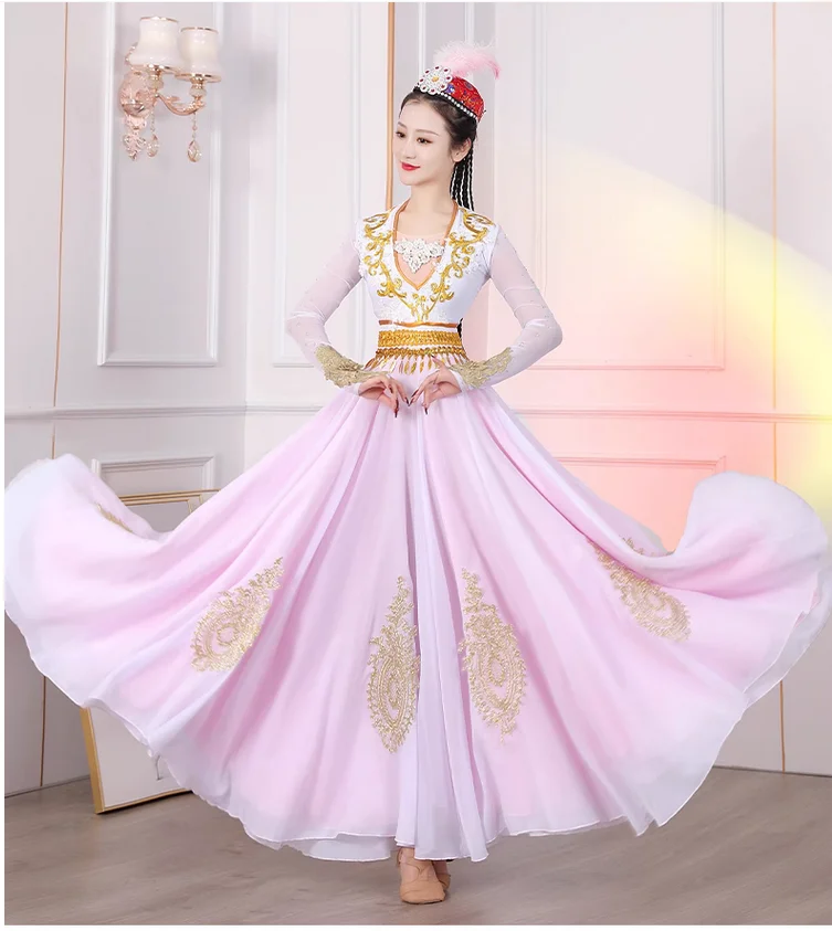 

Dance costume Xinjiang Uyghur large swing skirt new adult women's dress