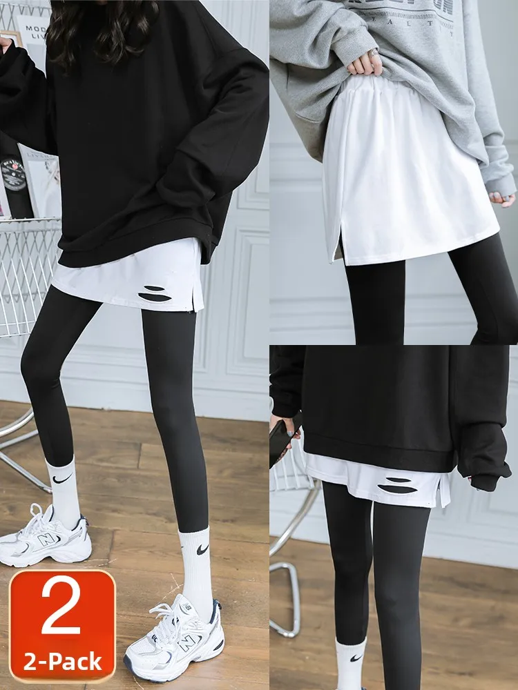 

Women's T-Shirt Hoodie Underwear Half-Skirt Layering Fashion Autumn Winter High Waist A-Line Skirt Polyester Cotton Blend
