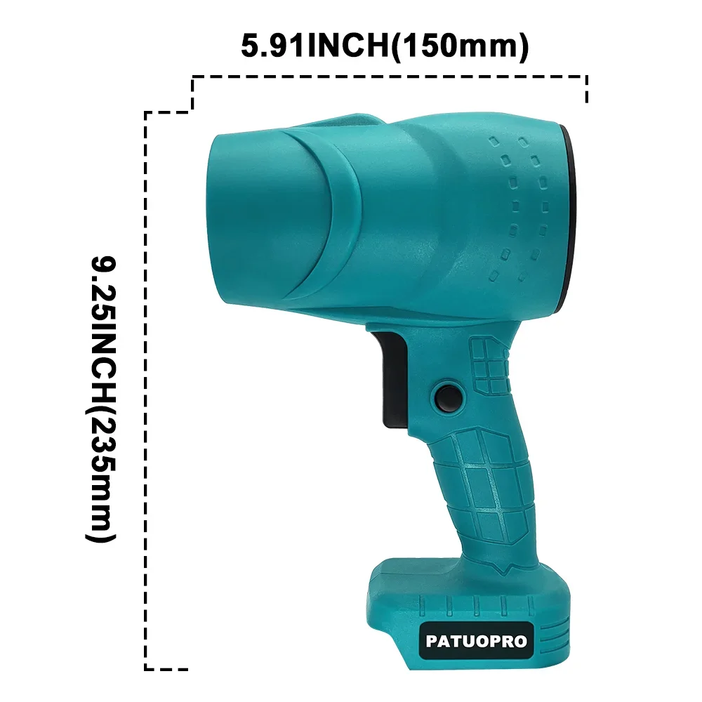Imagem -03 - Patuopro Handheld Turbo Jet Ventilador Poderoso Limpador de Carro Multifuncional Elétrico Ventilador Poeira Ferramentas Limpeza para Makita 18v Bateria