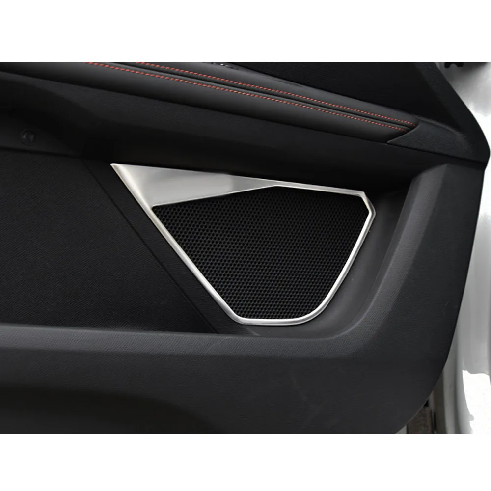 For Peugeot 5008 2017 2018 2019 2020 2021 Car Sticker Frame Stick Stainless Steel Inside Door Audio Speak Speaker Ring Trim 4PCS