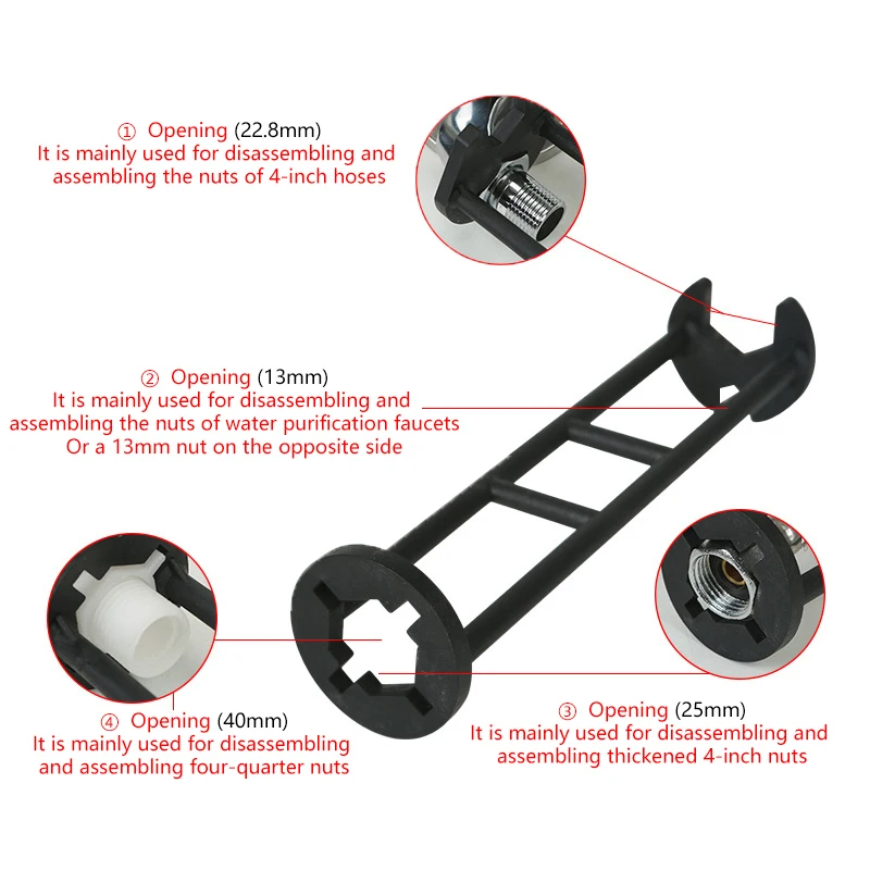 Clé d'installation de robinet multifonctionnelle, tuyau d'eau d'évier, Valve d'angle, entretien, outil de démontage, artefact de serrage de prise
