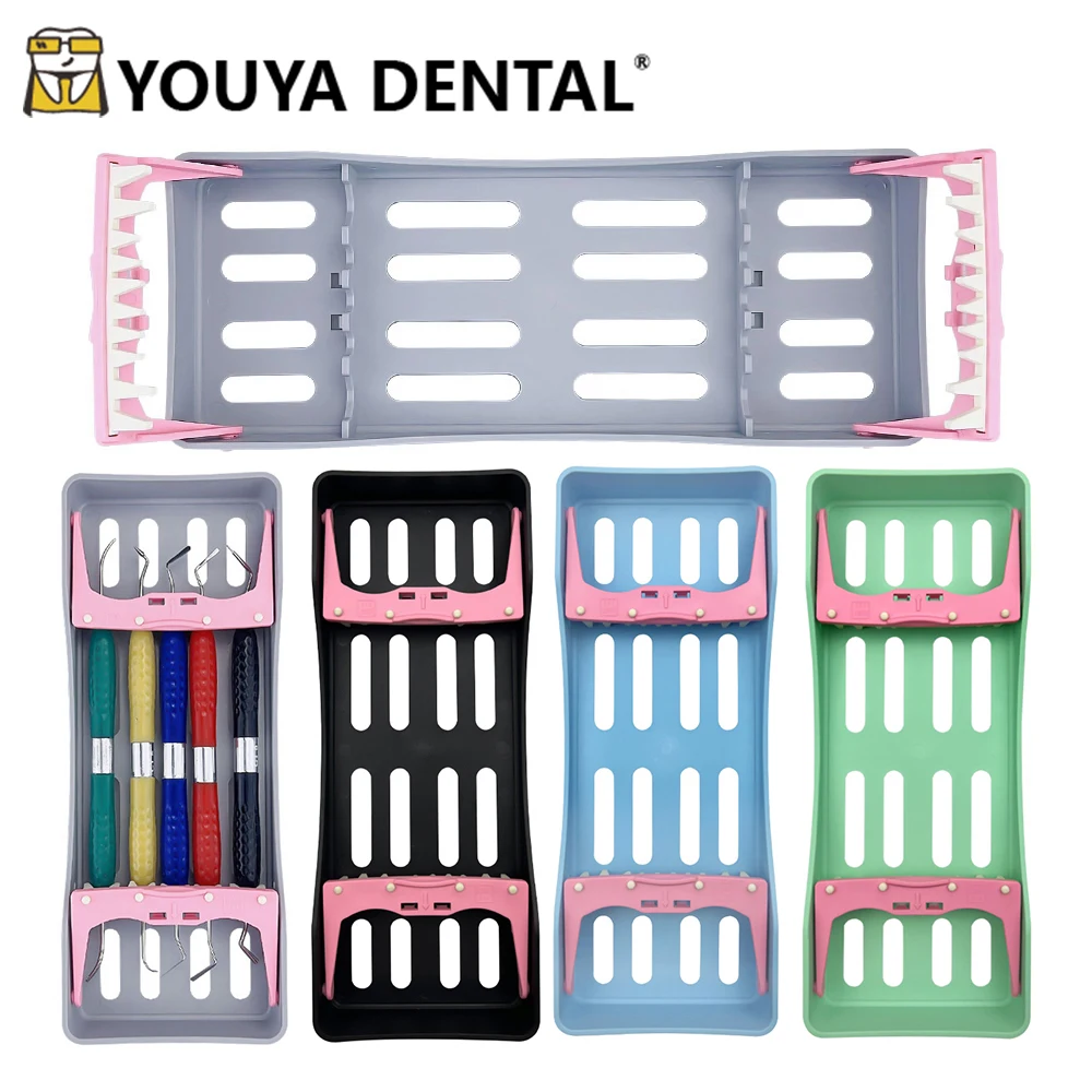 Dentistry Resin Spatulas Disinfection Box Autoclavable Instrument Sterilization Box For 5 Instruments Holders 