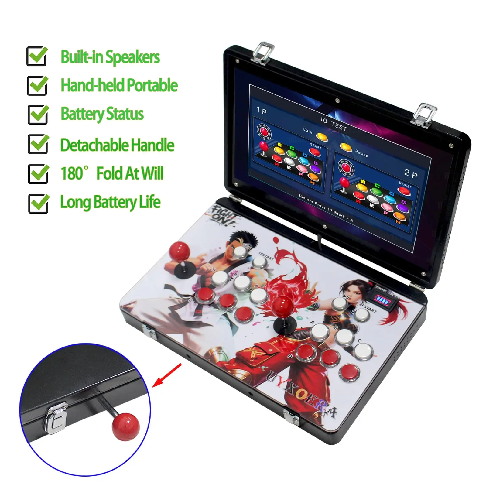 Portable 30000 in 1 Metal Box 3D Arcade Game Console,Folding Notebook 19 inch Screen Retro Electronic Game Console