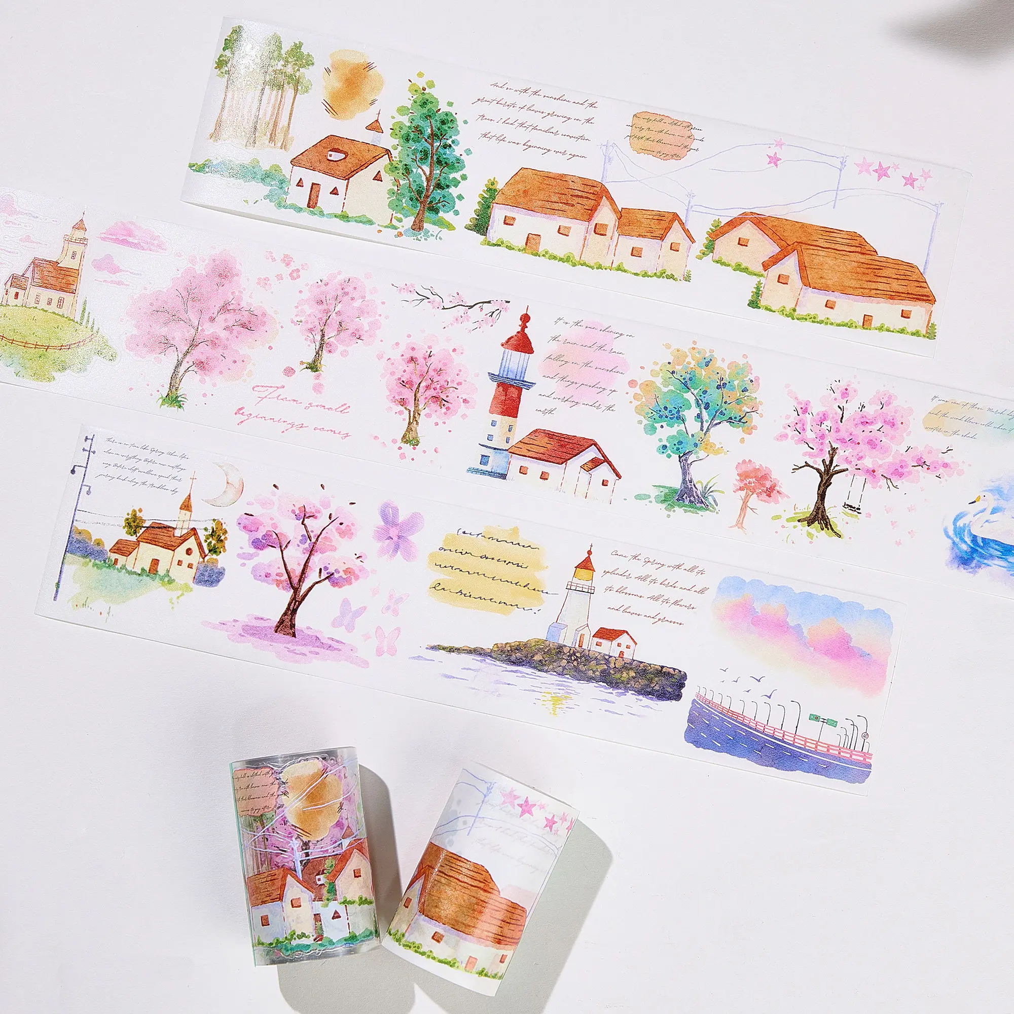 WT Waiting for The Wind To Come on The Road Landscaping Handbook Ins Wind Gift Die Cut Cut-free Washi Pet Tape