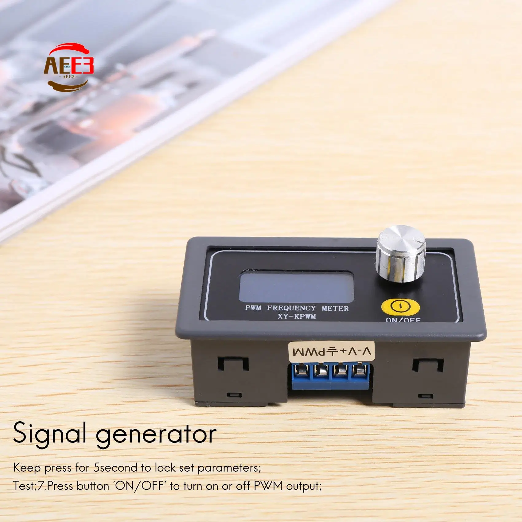 AEE3-PWM Pulse Frequency Duty Cycle Adjustable Square Wave Signal Generator Module 1HZ-150KHZ Signal Generator LCD Display
