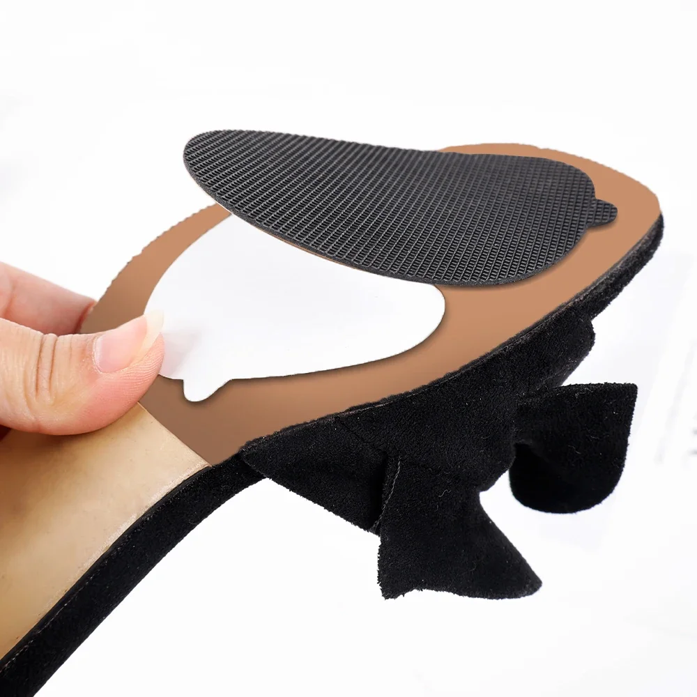 Description Picture 5 of item20Pcs Unisex Self-Adhesive Insole Wear-resistant Tendon Rubber Sole Non-slip Stickers High Heel Forefoot Anti-skid Pad Sole Pads