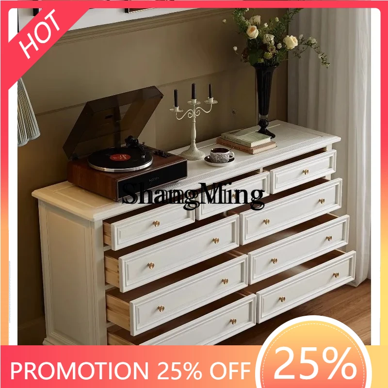 

FG all solid wood nine-chest cabinet, living room against the wall, all log bedroom storage cabinet