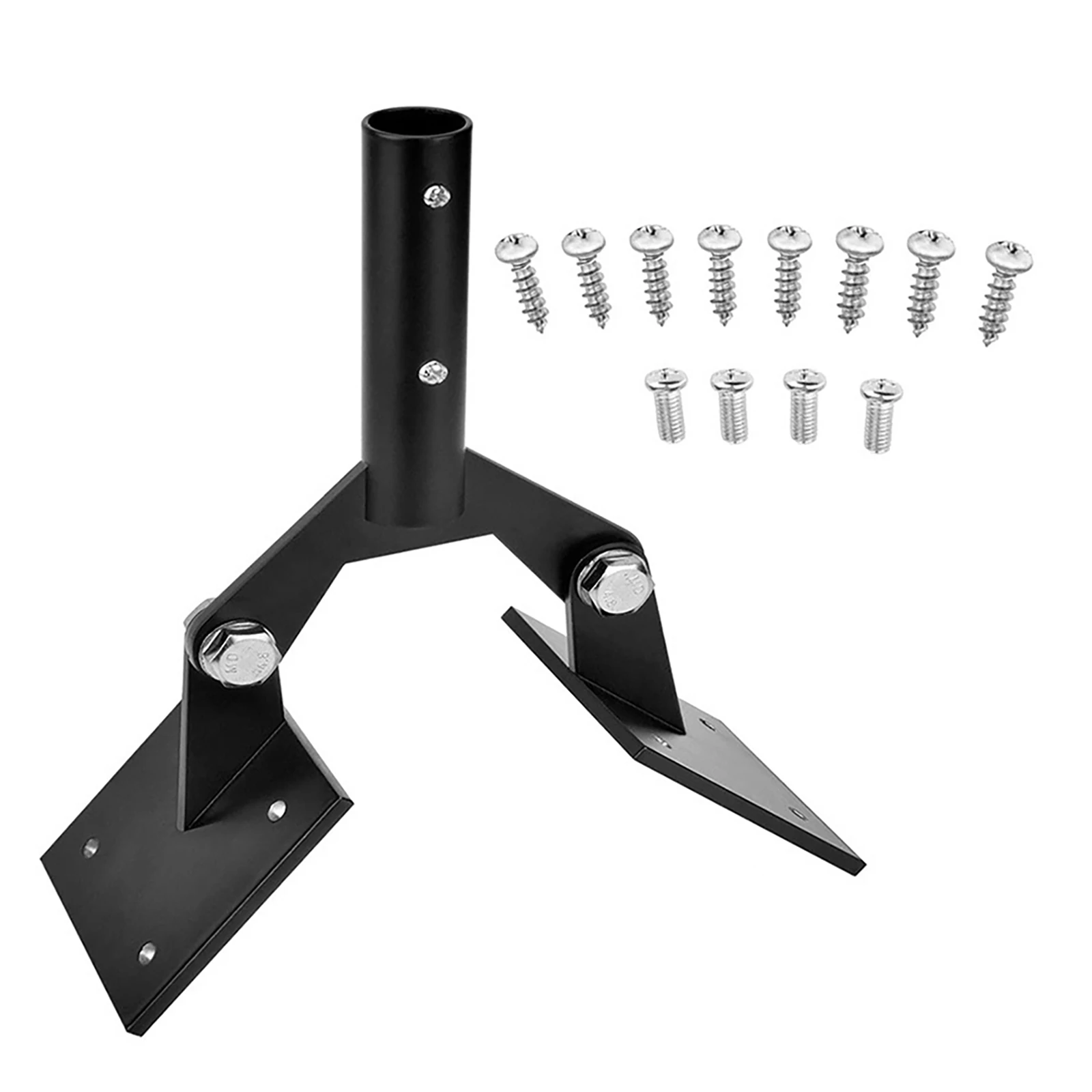 Roof-Mounted Steel Weathervane Bracket with Adjustable Angle for Weathervanes Antennas Weather Stations and Cupolas