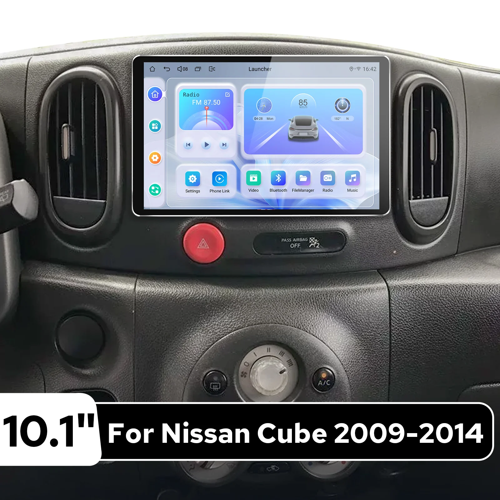 Rádio Automotivo Android para Nissan Cube 2009-2014 para Nissan Tiida Versa Note Livina NV200 Juke com CarPlay sem fio e Android Auto