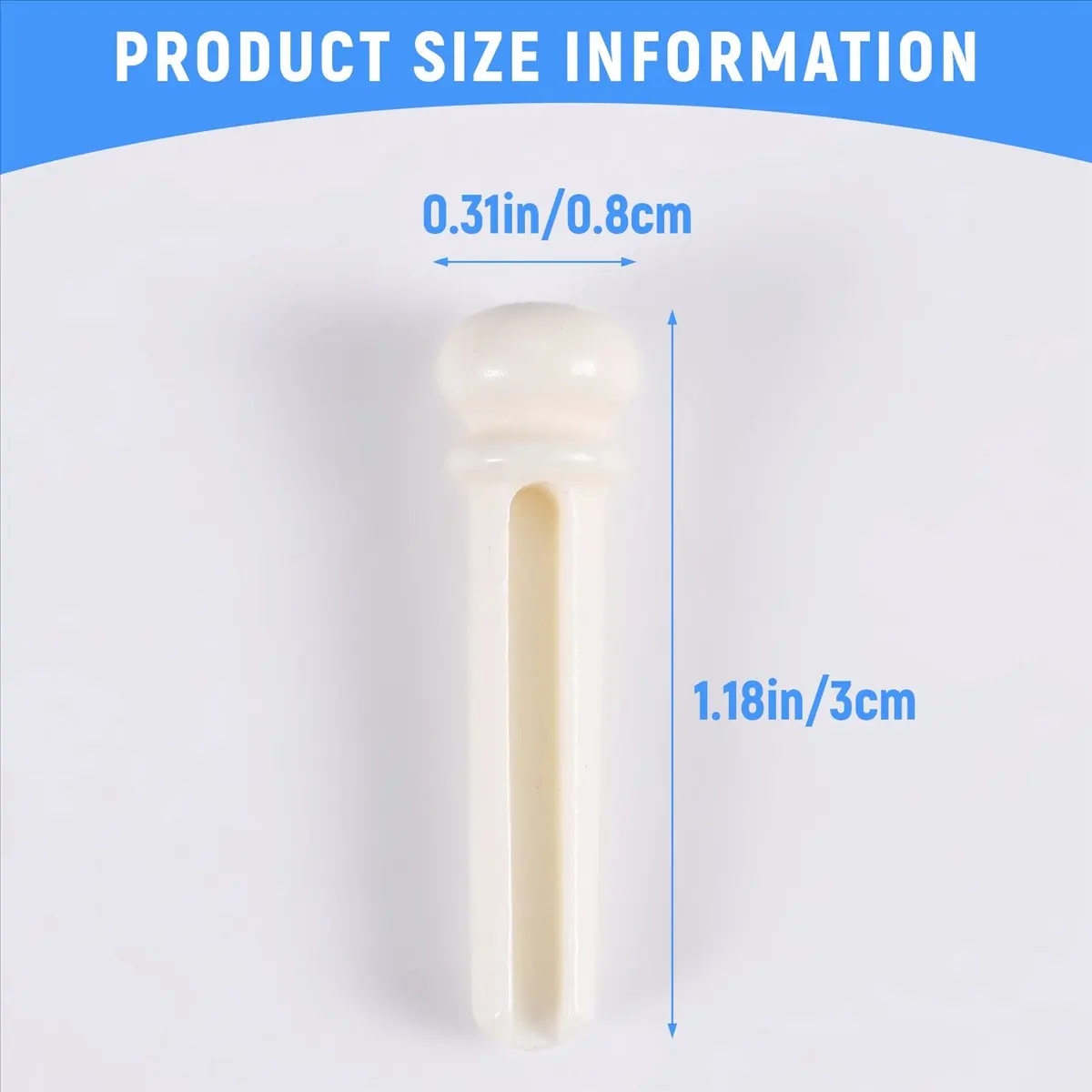 Efficient- 6Pcs Real Bone Material Acoustic Guitar Bridge Pins With Pearl Shell Dot