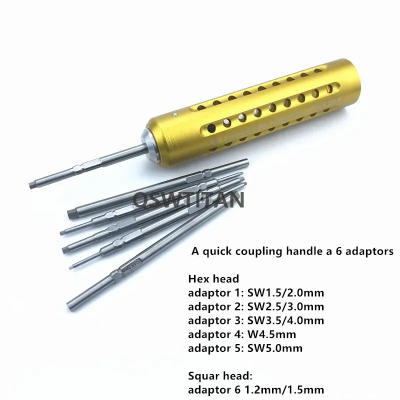 Imagem -06 - Parafusos de Osso Drivers Torx Estrela Parafuso Drivers Hex Chaves de Fenda Rápido Acoplamento Lidar com Instrumento Ortopédico Veterinário