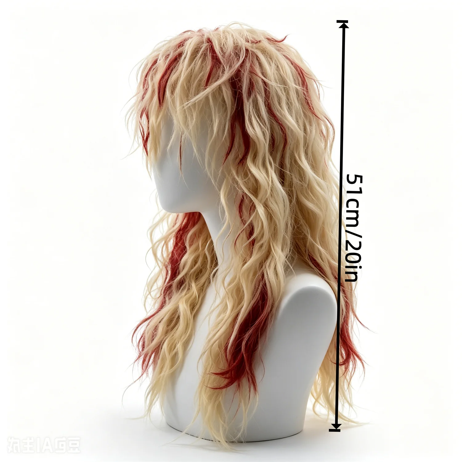 Messy Wave Wig 20 Inch 613 Blonde With 99J Red Wine Highlights Heat Resistant Synthetic Fiber, role playing, weddings, Christmas