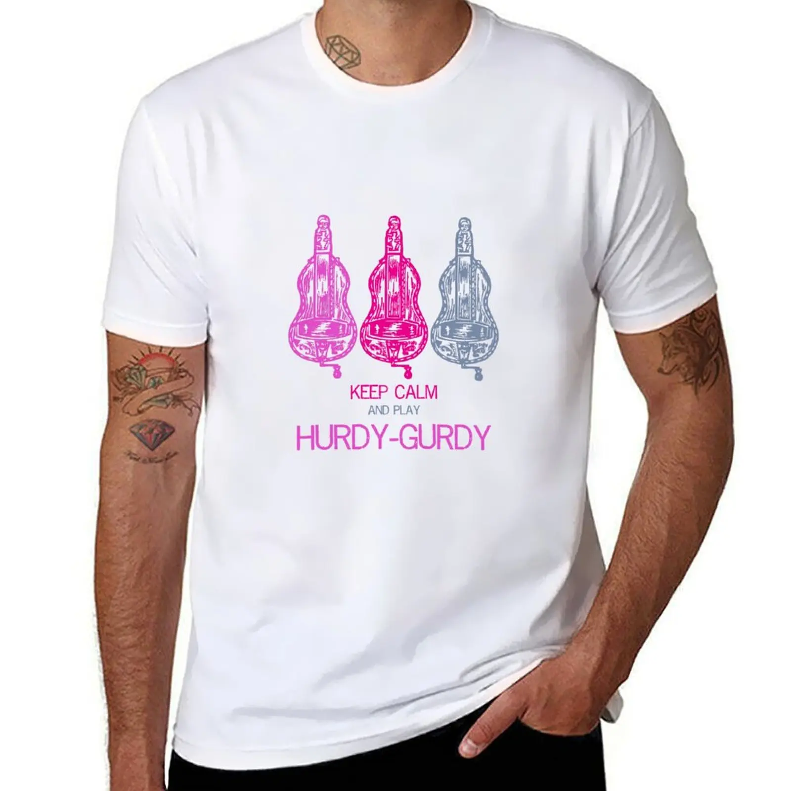 

Hurdy-gurdy keep calm design T-Shirt man t shirt graphic man t shirts cotton T-Shirt