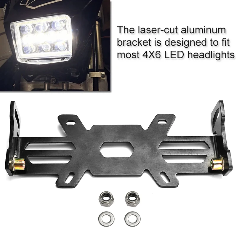 Motocicleta LED farol suporte de montagem, lâmpada titular, acessórios, liga de alumínio, Suzuki DR-650, 4x6, DRZ400, DRZ-400