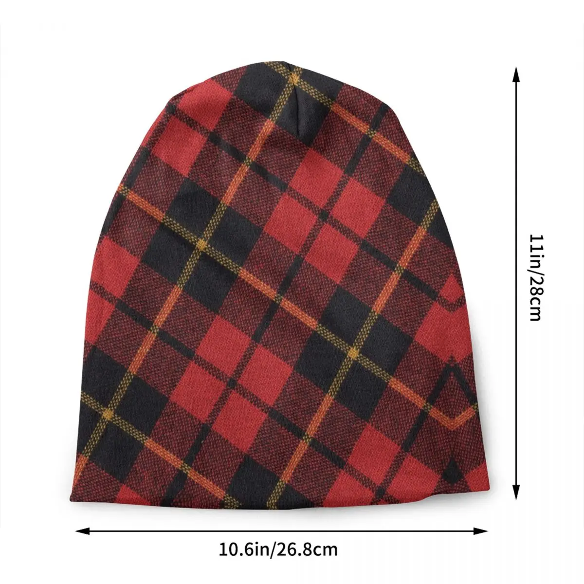 Custom Classic Scottish Clan Tartan Plaid Skullies Beanies Caps Hip Hop Knit Hats Unisex Check Geometric Gingham Bonnet Hats