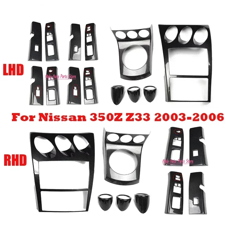 Abdo LHD RHD For Nissan 350Z Z33 2003-2006 Window Lift Switch Cover Control Panel Center Air Outlet Cover AT MT Gear Box Cover