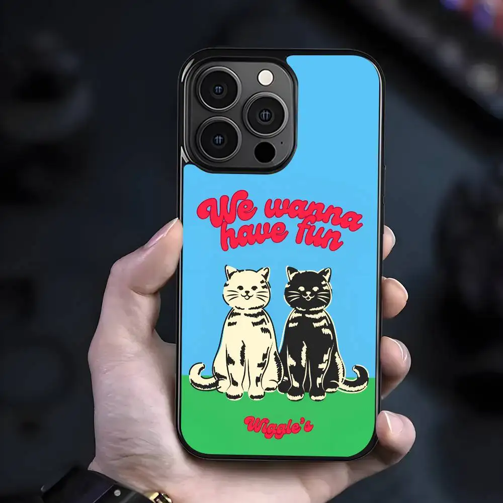 Wir wanna have fun w-wiggle Handyhülle Mobile passend für Apple 16 PRO MAX 15 14 13 12 MINI 11 Patch schwarze Hartschale