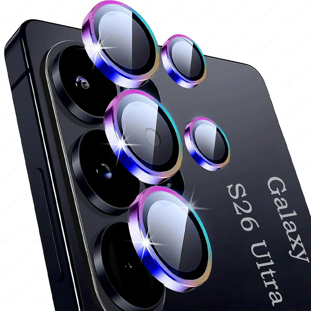 Gehard glas metalen camera lensbeschermer voor Galaxy S23 S24 S25 S26 Ultra Plus, eenvoudig te installeren.