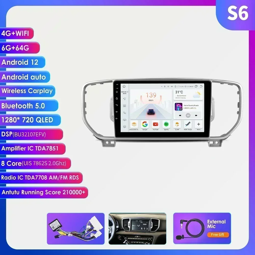 Hizpo Voor KIA Sportage 4 KX5 2016 - 2018 Autoradio Multimedia Speler Navigatie 2 Din Android 2din Autoradio CarPlay Stereo 4G