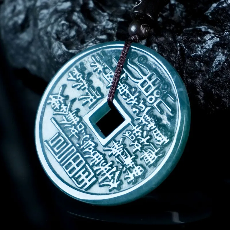 

Натуральный синий нефрит, кулон-оберег «Гhosts of the Mountain», резной, ювелирное изделие, модный амулет, подарок для мужчин, с сертификатом