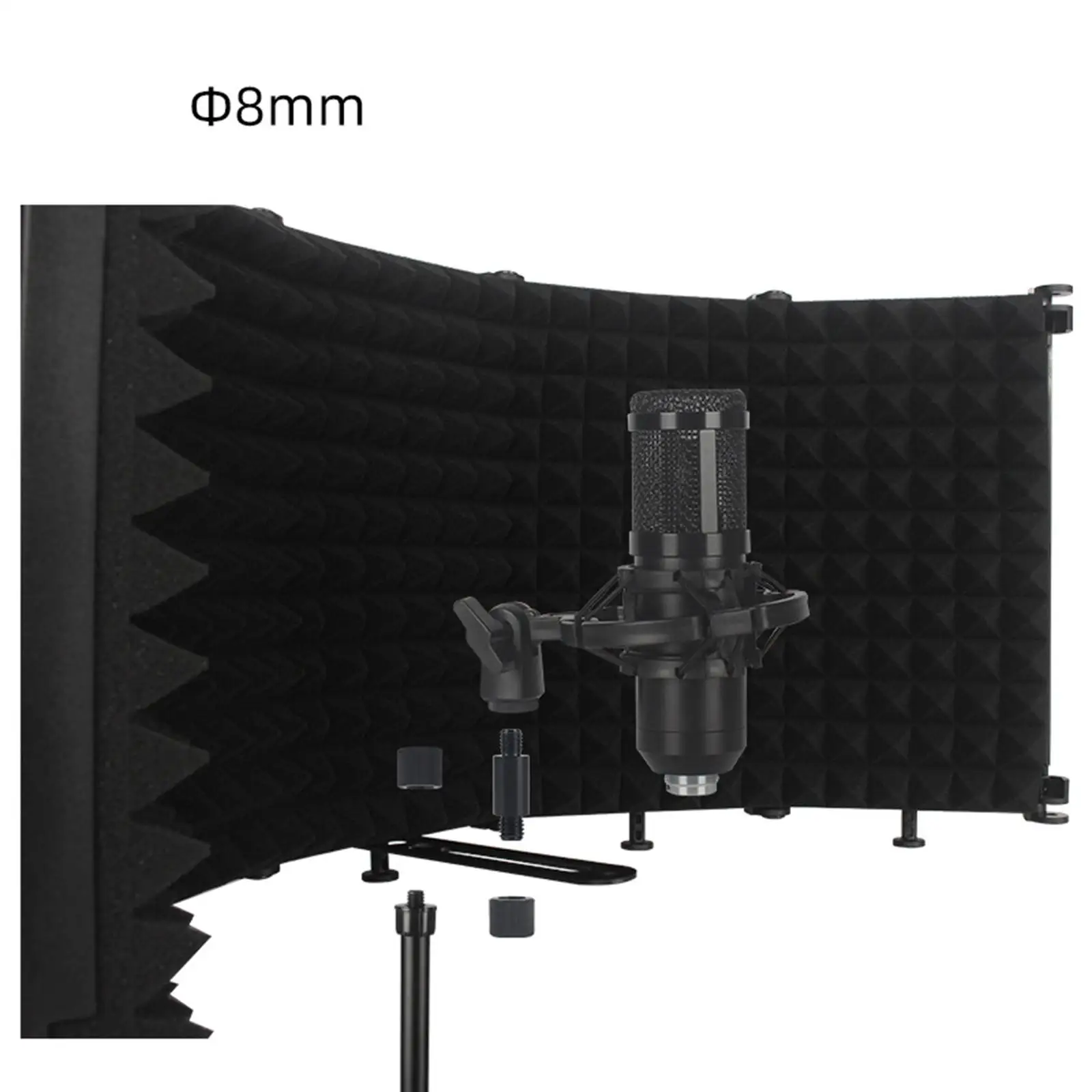 Studio Microphone Isolation Shield Mic Sound Dampening Foam Reflector Filter