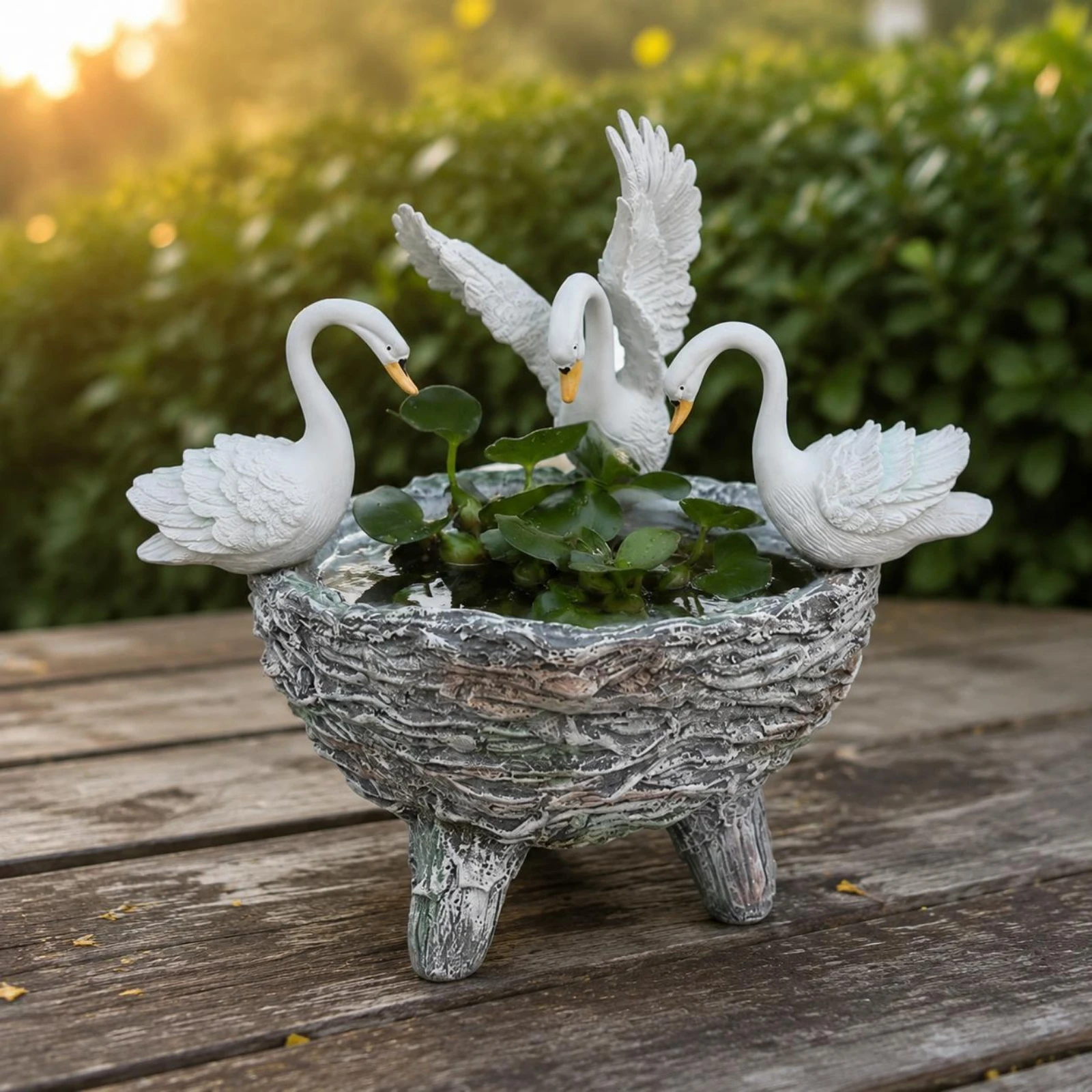 Swan Planter European Design Swan-Shaped Planter Pot Garden Decor Handmade Decorative for Yard