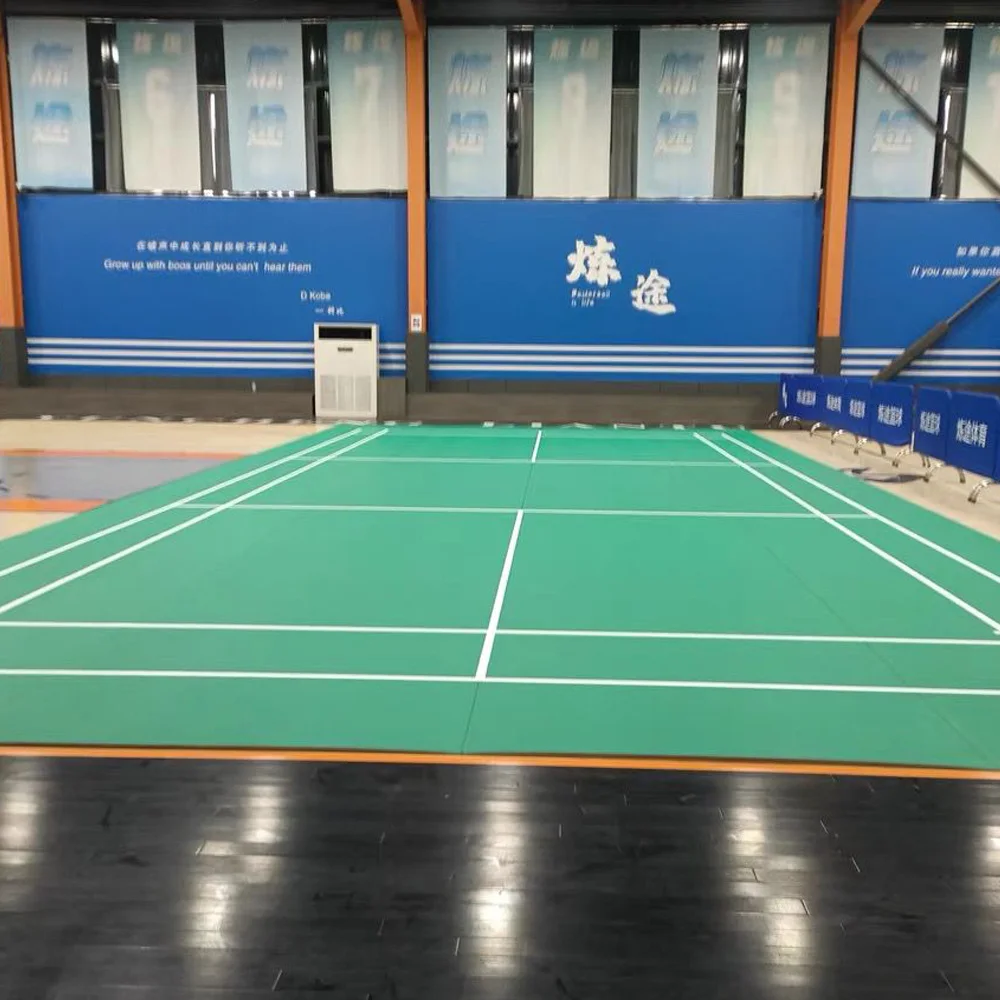 Beable PVC Sports Flooring Tiles for Tennis Court, Crystal Sand Surface, Badminton PVC Mat with Custom LOGO, Top Quality