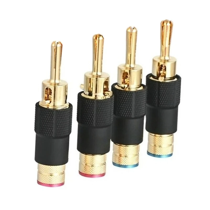 Audiofilski pozłacany wtyk bananowy Samoblokujące złącze kabla głośnikowego Adapter wzmacniacza audio HiFi — zdjęcie produktu 2