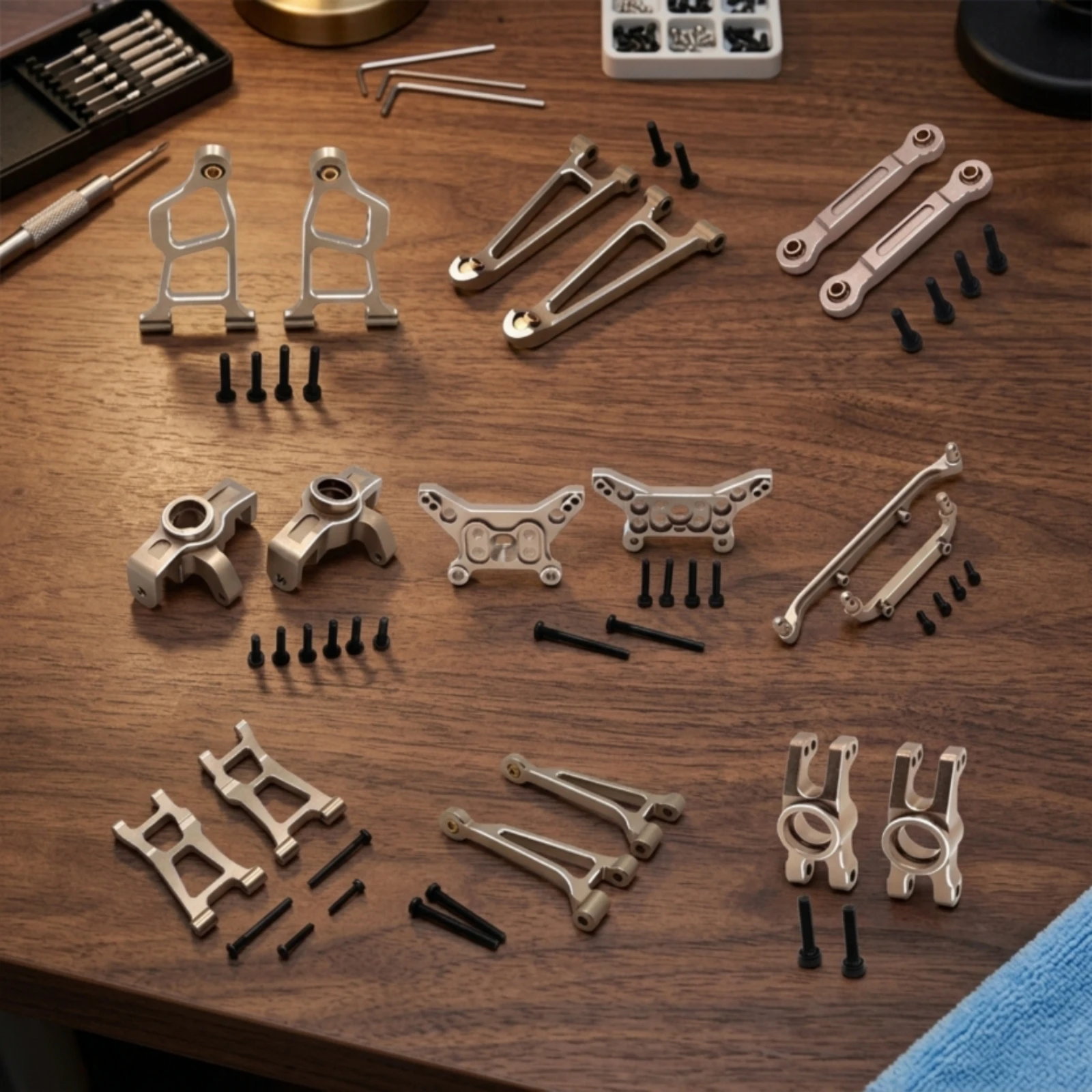 RC Metal Upgrade Parts Kit Anodized Aluminum Upgrade Parts Kit RC Car Screw Set Precision-Machined Long-Lasting