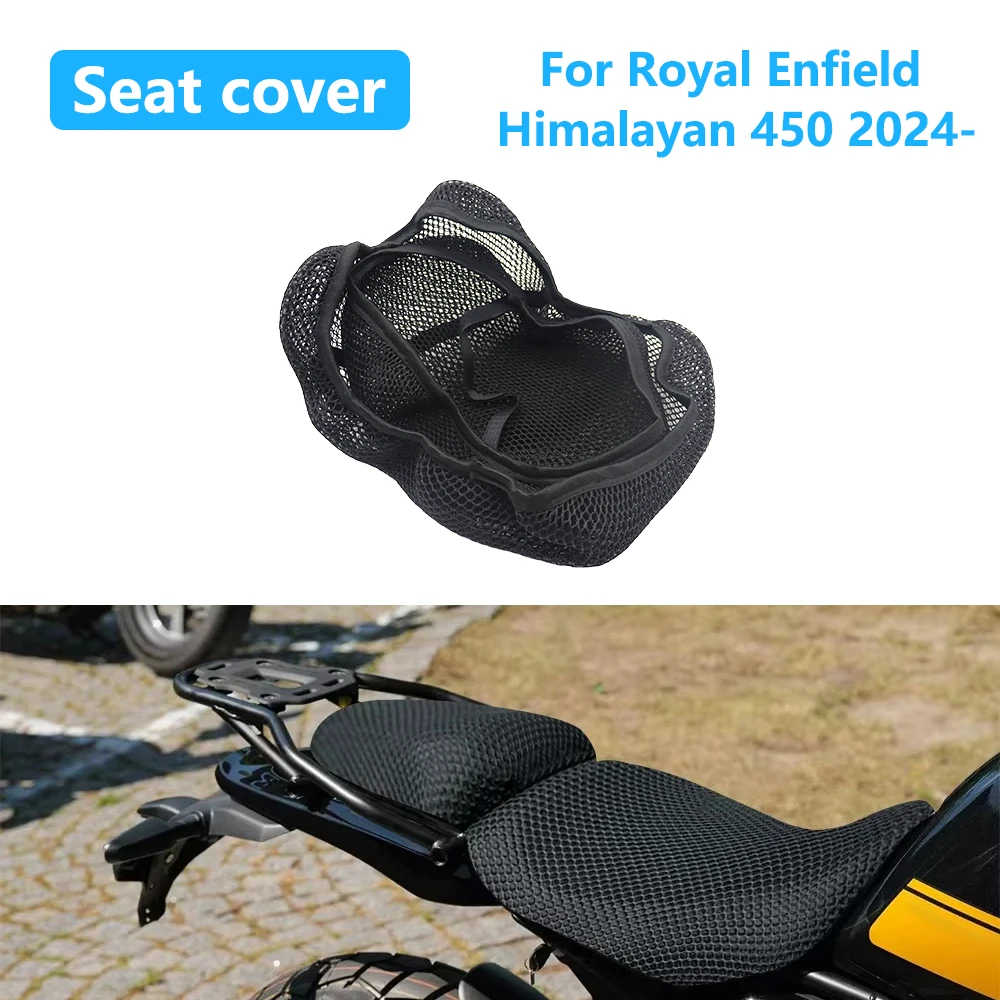 For Royal Enfield Himalayan 450 2024 Motorcycle Seat Cover 3D Mesh Fabric Seat Non-Slip Heat Insulation Protect Cushion