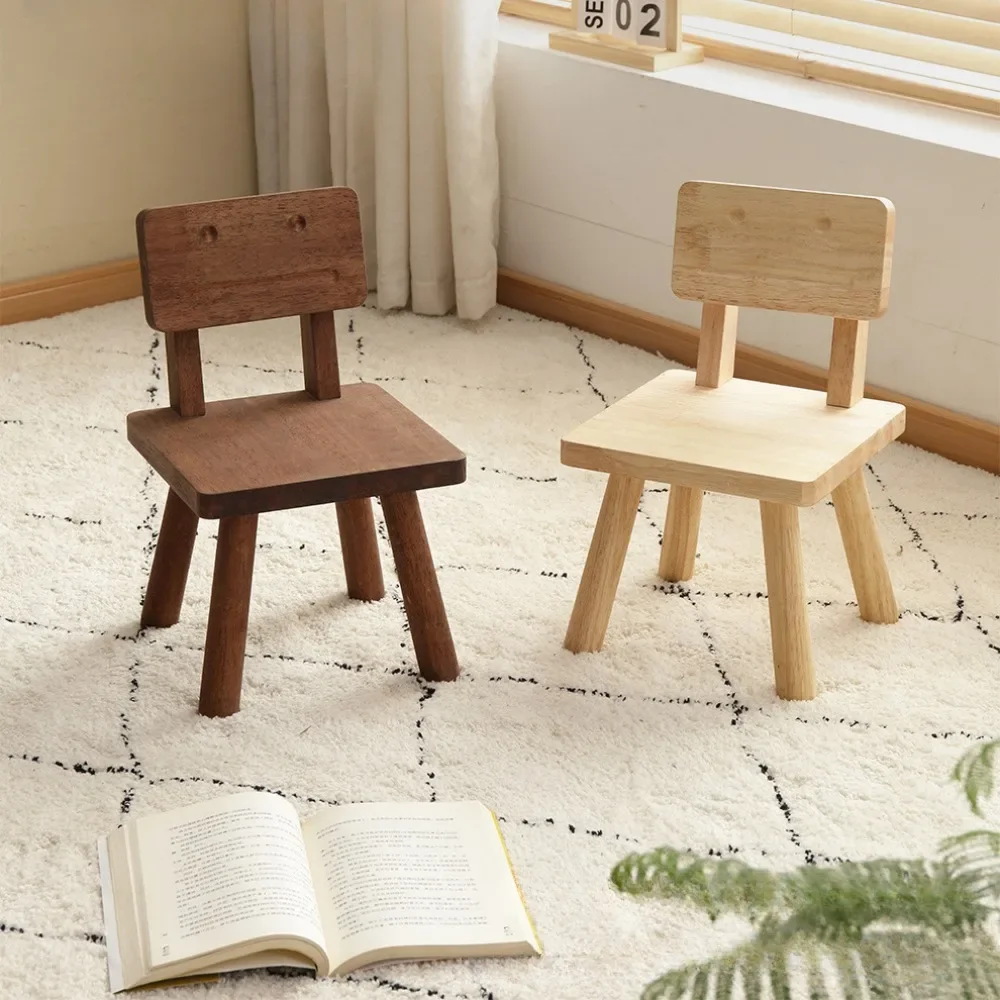 

Solid Wood Mini Cookie Children's Stool Creative Small Bench Changing Shoes Ottoman for Living Room Decor Chair Furniture