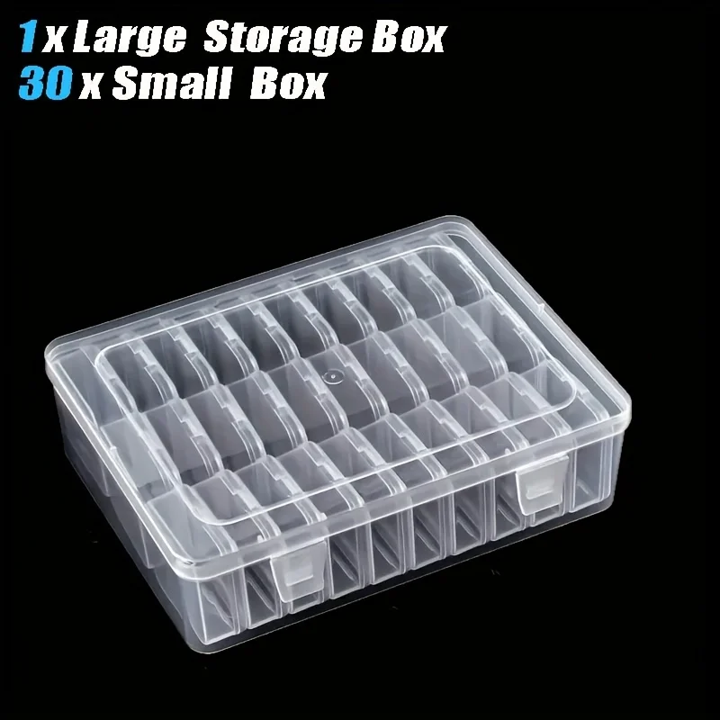 Transparent Storage Box with 30 Small Cases Screw Organizer Container for Phone Repair, Electronic Components & Small Parts