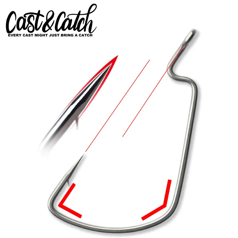 يلقي والالتقاط ES7 خطافات إزاحة واسعة Gape 30 قطعة/الحزمة خطاف صيد من الفولاذ عالي الكربون لطعوم بلاستيكية ناعمة طعم باس #3