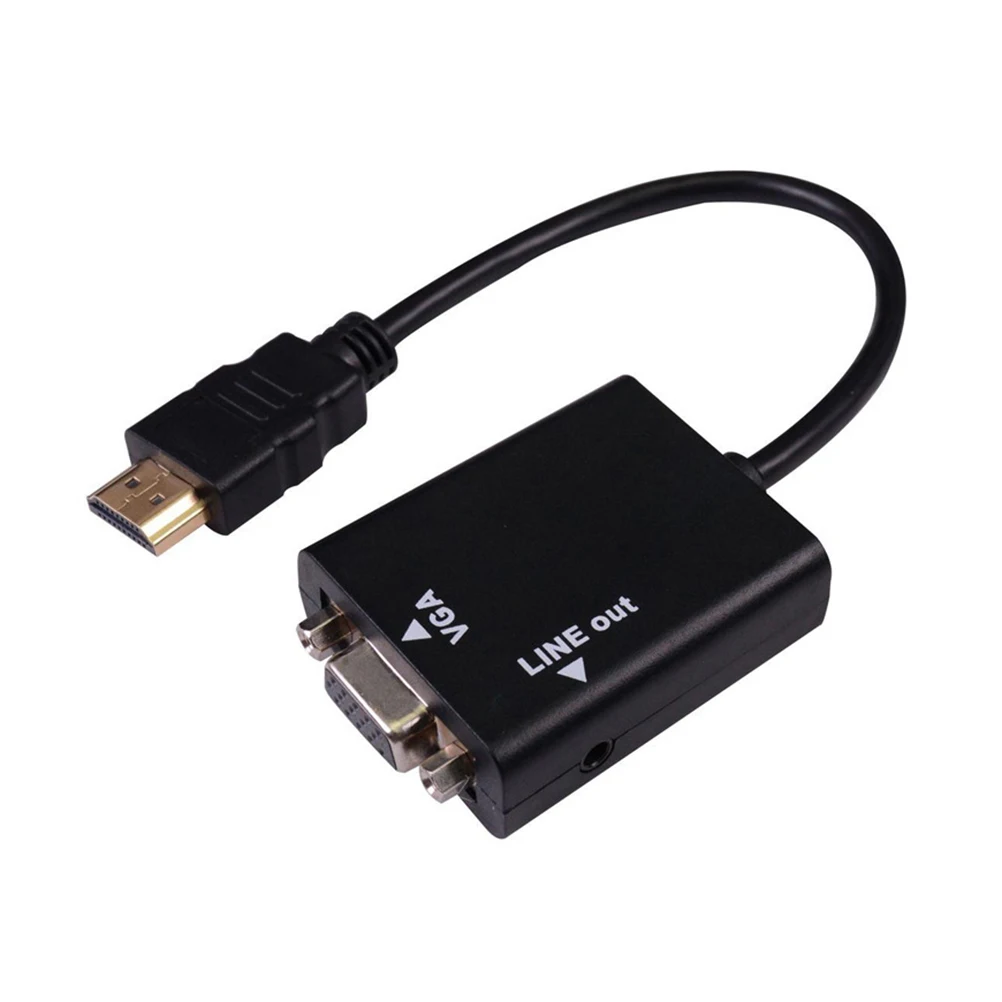 

To Vga Converter Adapter 3.5Mm Audio To Vga Active Ic Chip 1920X1080 60Hz For Pc Dvd Camcorder Projector Game
