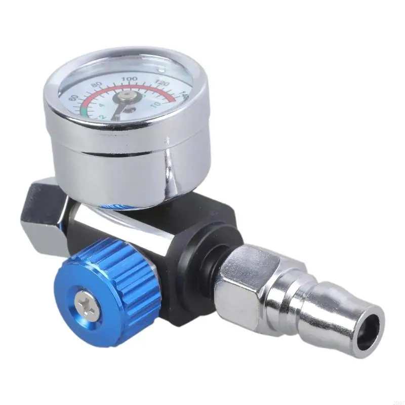 203C 1/4” Gun-Air Pressure Regulator with Pressure Gauge Pneumatic Tool Adapter