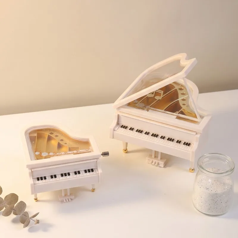 The Triangular Piano-shaped Music Box Is Elegantly Designed and Suitable As A Desktop Ornament Perfect for Gifting or Decoration